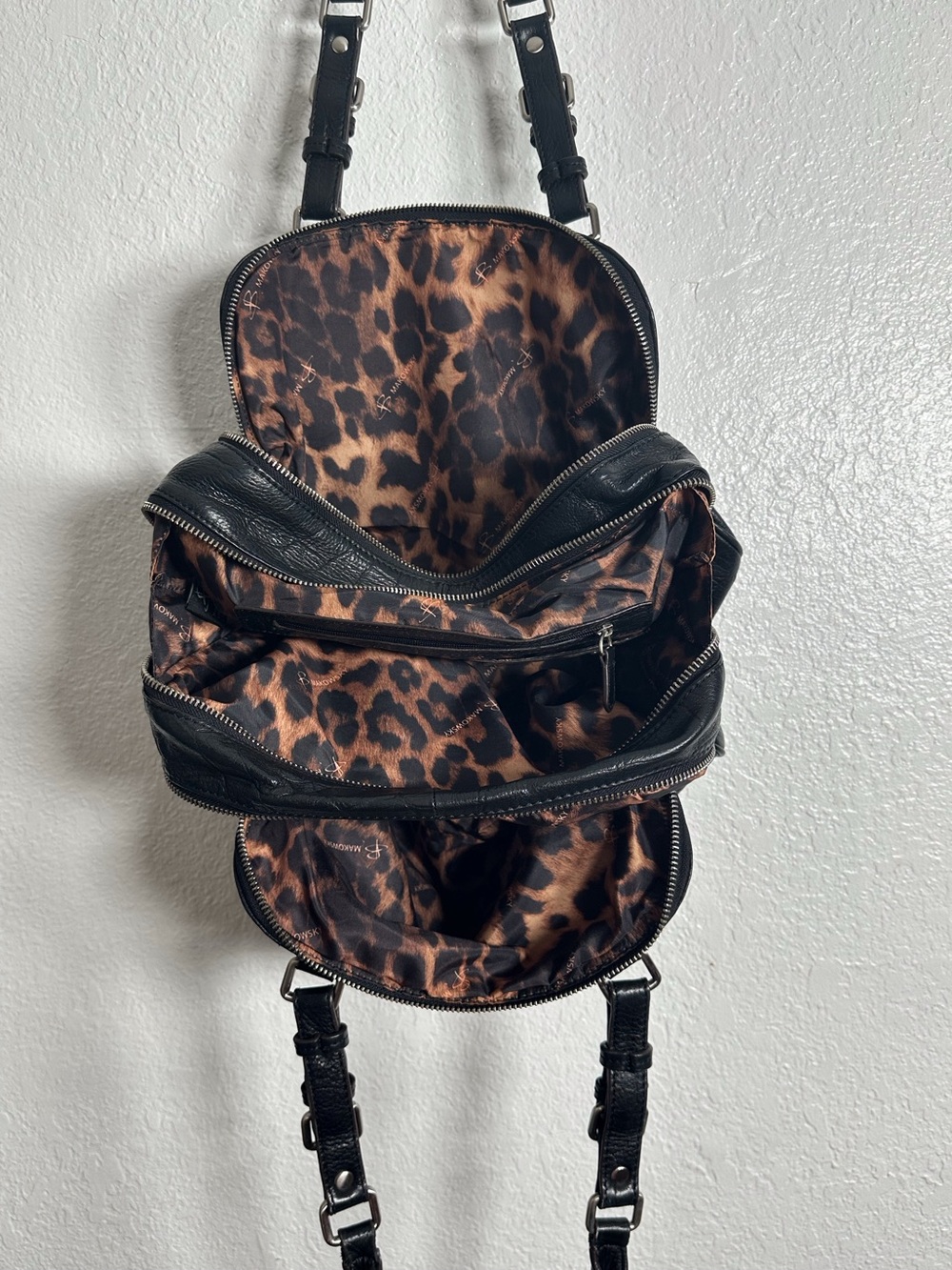 B Makowsky Black Leather Hobo Satchel Handbag - Picture 8 of 16